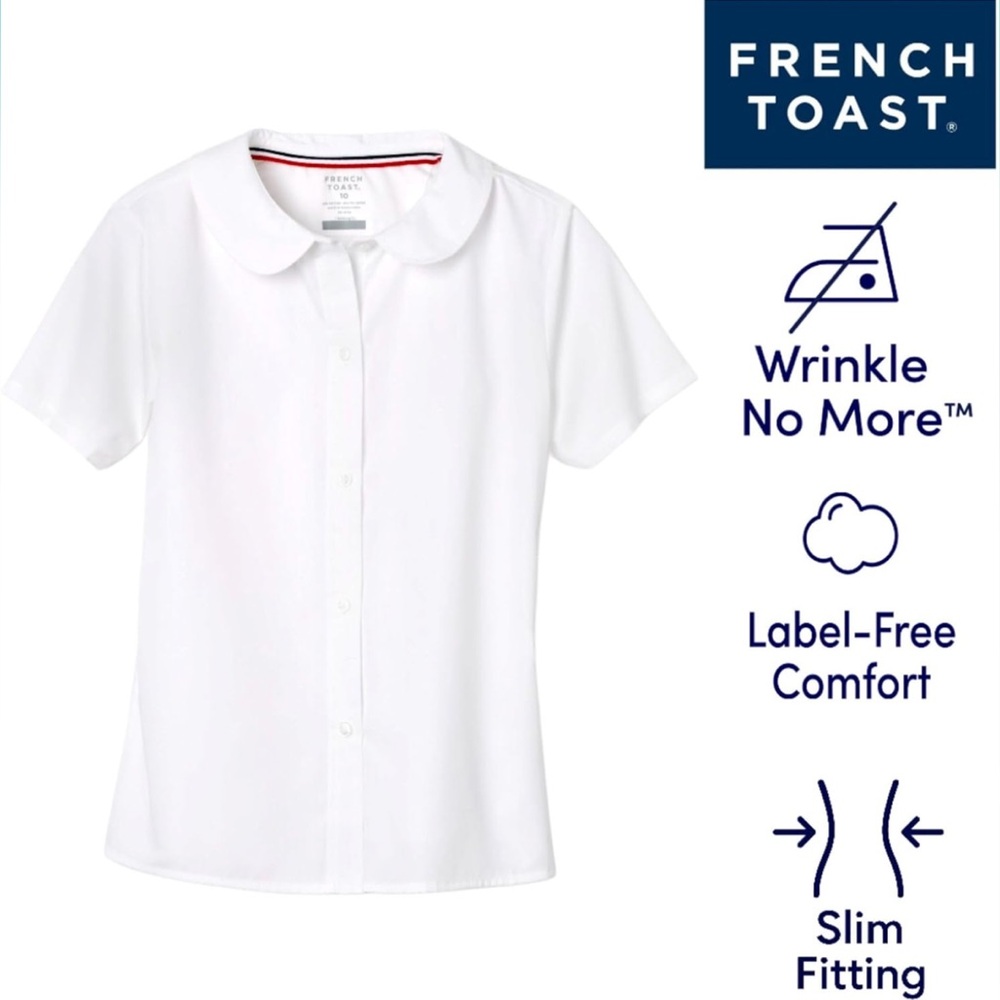 French Toast White Button Down Kids Shirt